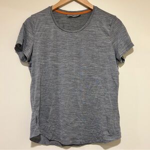 Icebreaker Womens Cool Lite Merino Wool Short Sleeve Gray Shirt Size Large
